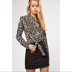 Free People Modern Femme Denim Mini Skirt in Black size 2